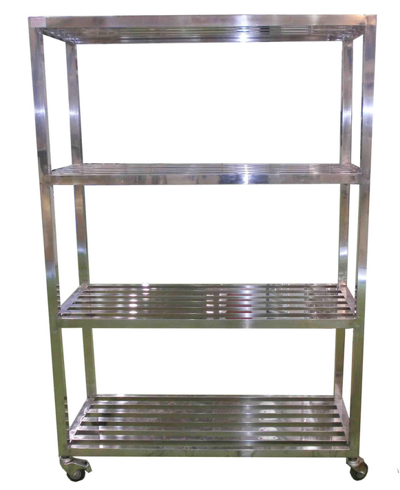 <b>帶腳輪不銹鋼貨架 四層不銹鋼架子</b>